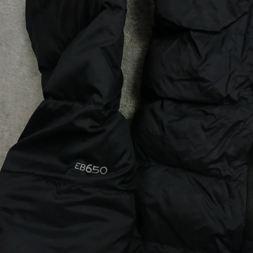 Eddie Bauer‎ Jacket Womens XL Black EB650 Down Full Zip Hooded Pockets